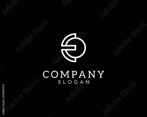 modern and minimalist EO or OE logo. E and O initial monogram. photo