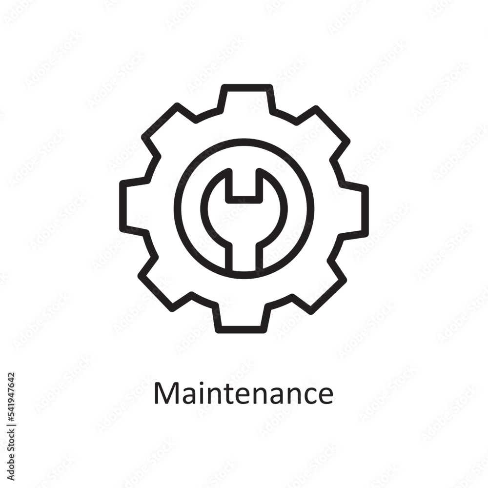 Maintenance Vector Outline Icon Design illustration. Cloud Computing Symbol on White background EPS 10 File Maintenance Vector Outline Icon Design illustration. Cloud Computing Symbol on White background EPS 10 File