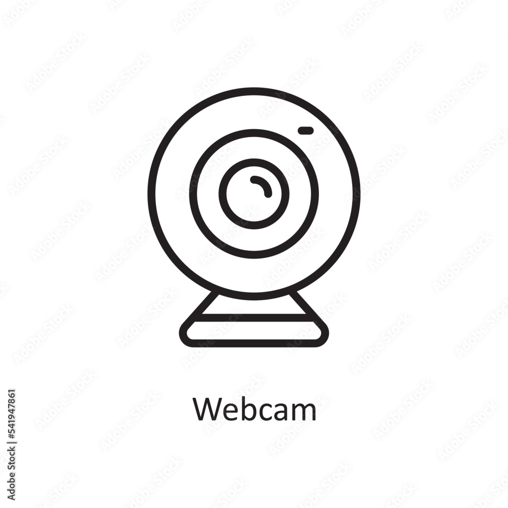 Webcam Vector Outline Icon Design illustration. Cloud Computing Symbol on White background EPS 10 File Webcam Vector Outline Icon Design illustration. Cloud Computing Symbol on White background EPS 10 File