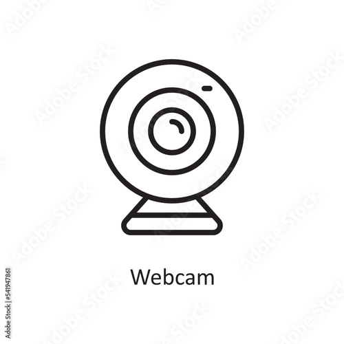 Webcam Vector Outline Icon Design illustration. Cloud Computing Symbol on White background EPS 10 File