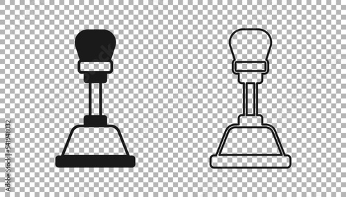 Black Gear shifter icon isolated on transparent background. Manual transmission icon. Vector