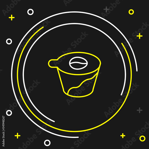 Line Pour over coffee maker icon isolated on black background. Alternative methods of brewing coffee. Coffee culture. Colorful outline concept. Vector