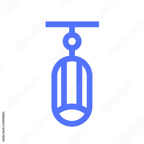 sport punching bag boxing punch line icon