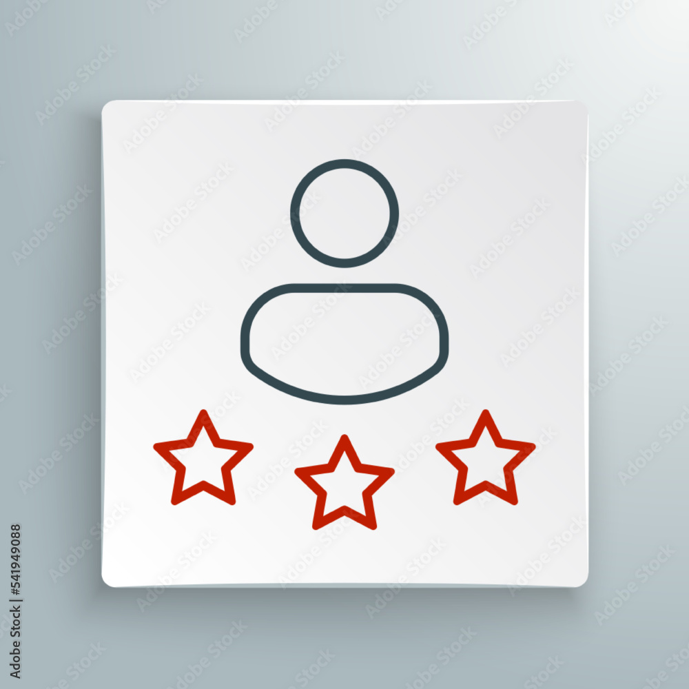 Line Consumer or customer product rating icon isolated on white background. Colorful outline concept. Vector Line Consumer or customer product rating icon isolated on white background. Colorful outline concept. Vector
