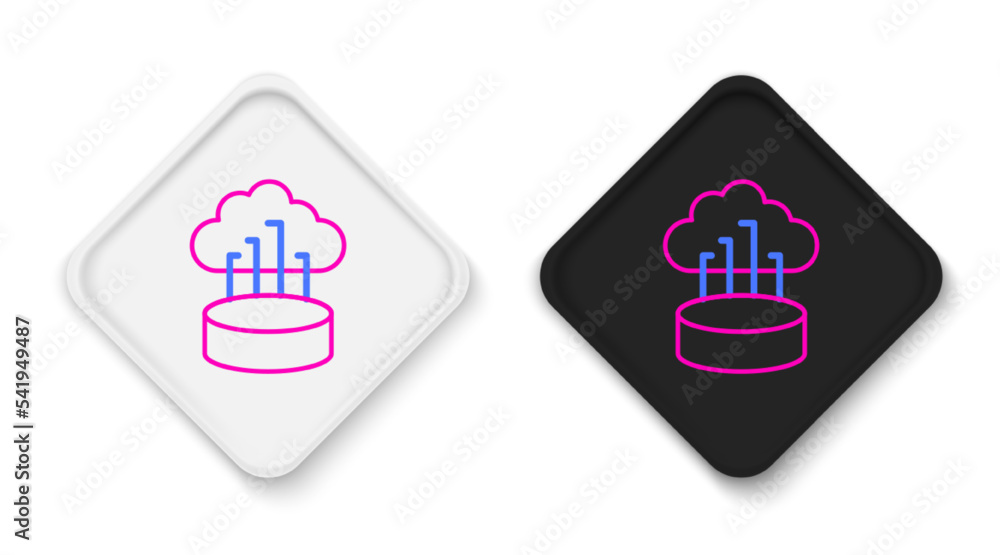 Line Network cloud connection icon isolated on white background. Social technology. Cloud computing concept. Colorful outline concept. Vector Line Network cloud connection icon isolated on white background. Social technology. Cloud computing concept. Colorful outline concept. Vector