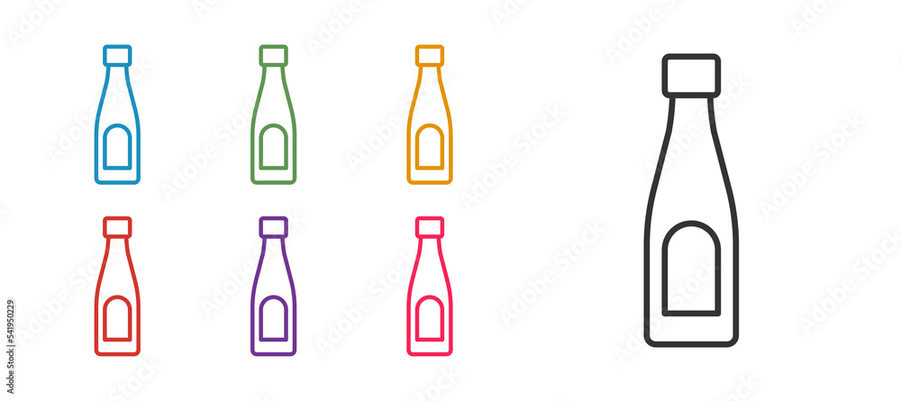 Set line Bottle of water icon isolated on white background. Soda aqua drink sign. Set icons colorful. Vector Set line Bottle of water icon isolated on white background. Soda aqua drink sign. Set icons colorful. Vector