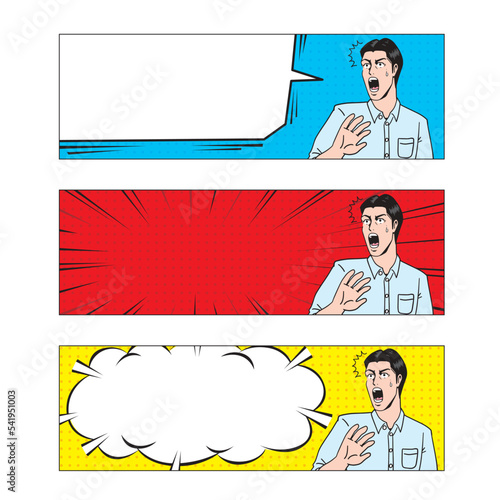 アメコミタッチのびっくりする日本人