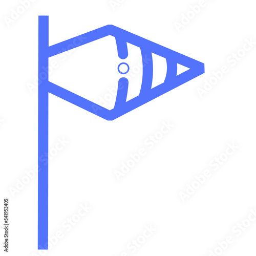 windsock wind direction weather line icon