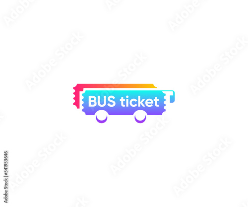 Bus Ticket logo, fun and playful bus ticketing website logo icon symbol in cartoon style