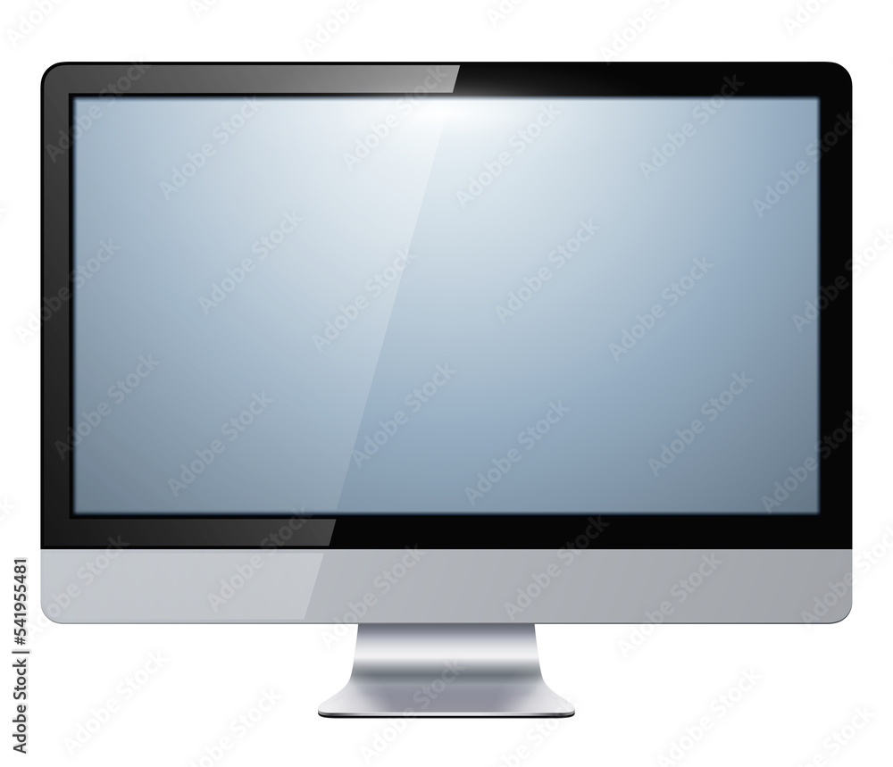 TV monitor, modern flat screen lcd, led icon isolated, realistic illustration. TV monitor, modern flat screen lcd, led icon isolated, realistic illustration.