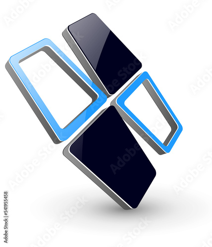 logo 3D design blue and bla...