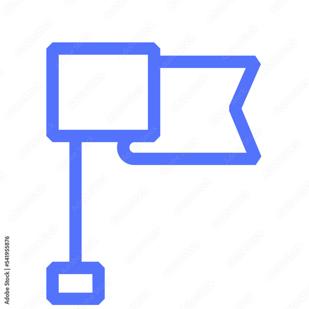 business finance flag goal line icon business finance flag goal line icon