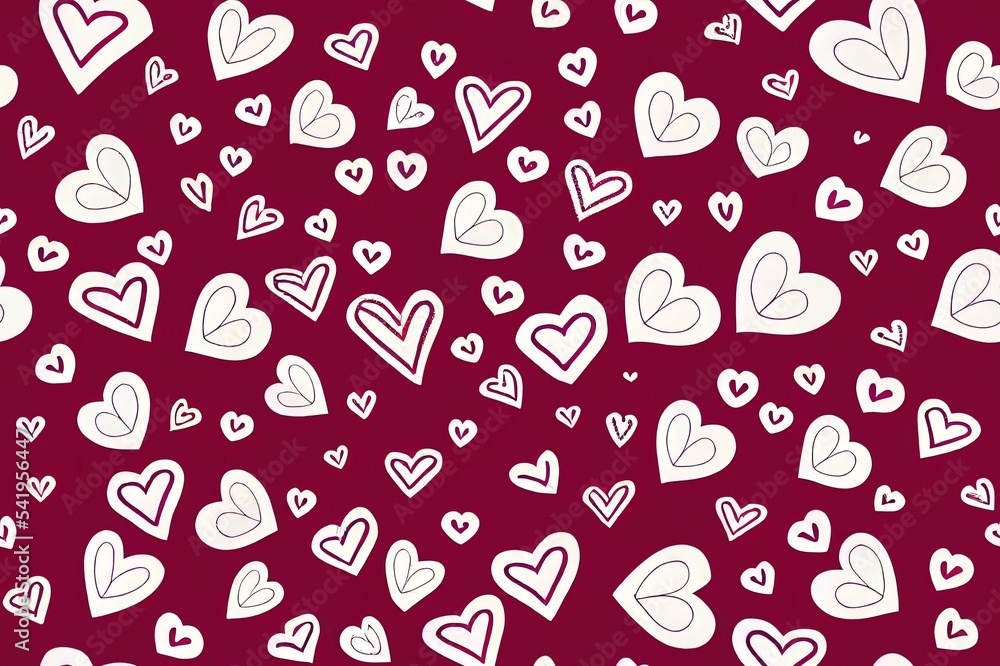 Hearts seamless pattern in hand drawn style. Romantic repeatable background for Valentines Day and holidays. Festive backdrop with brush heart. Love pattern. Beautiful fabric texture Hearts seamless pattern in hand drawn style. Romantic repeatable background for Valentines Day and holidays. Festive backdrop with brush heart. Love pattern. Beautiful fabric texture