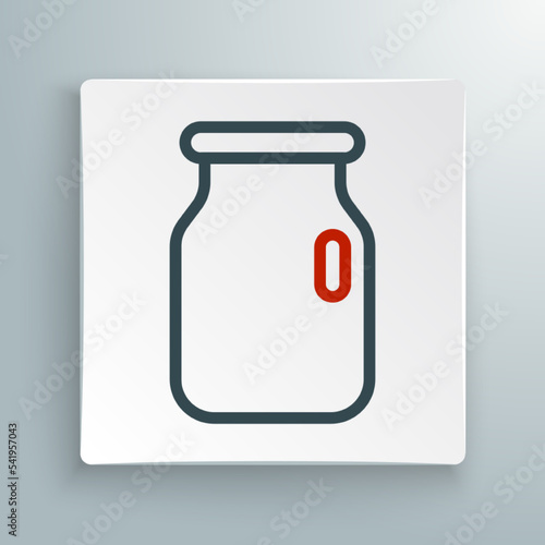 Line Glass jar with screw-cap icon isolated on white background. Colorful outline concept. Vector