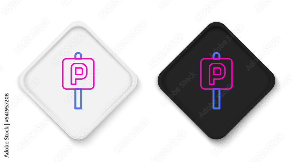 Line Parking icon isolated on white background. Street road sign. Colorful outline concept. Vector Line Parking icon isolated on white background. Street road sign. Colorful outline concept. Vector
