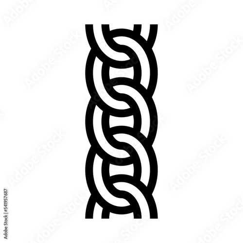 curb chain line icon vector. curb chain sign. isolated contour symbol black illustration