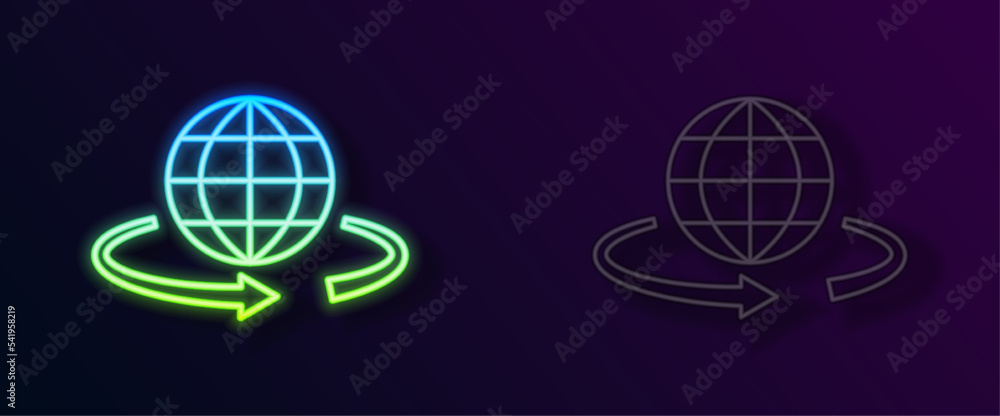Glowing neon line 3d modeling icon isolated on black background. Augmented reality or virtual reality. Vector Glowing neon line 3d modeling icon isolated on black background. Augmented reality or virtual reality. Vector
