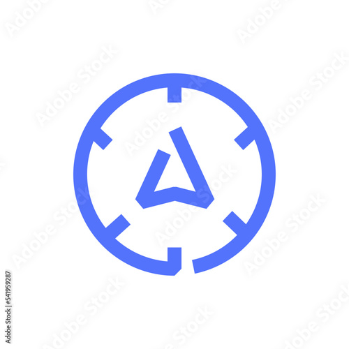 arrow compass direction location map navigation line icon