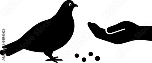 Birds feeding vector icon