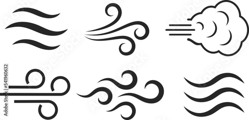 Obraz na płótnie Wind blowing icon, air puff pictograms w salonie
