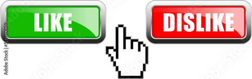 Like and dislike web buttons
