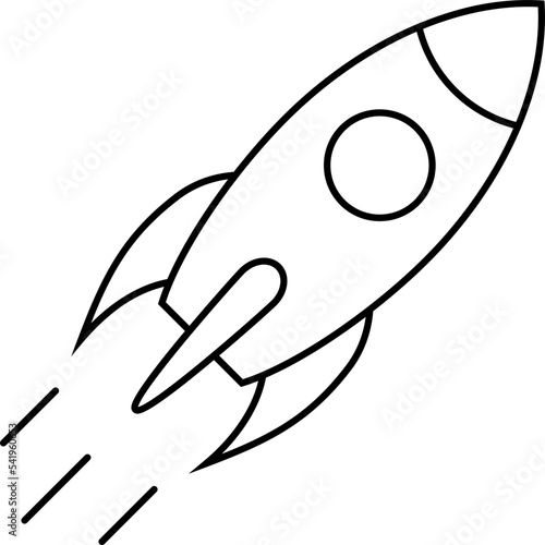 Rocket line icon, space ship symbol