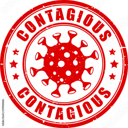 Contagious virus grunge warning stamp