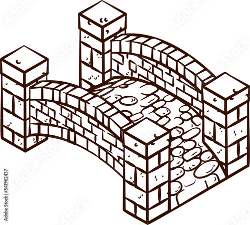 Stone Bridge Map Icon Vinta...