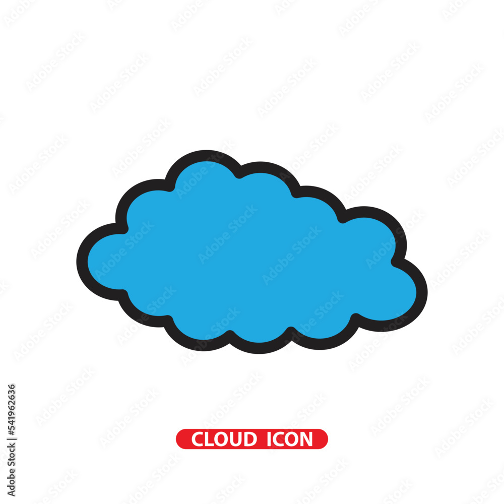 Cloud icon flat style logo template Cloud icon flat style logo template