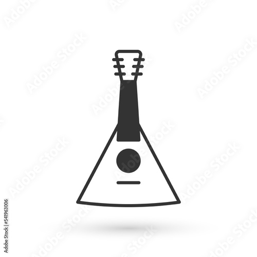 Grey Musical instrument balalaika icon isolated on white background. Vector
