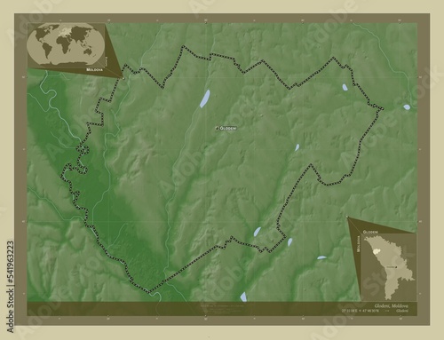 Glodeni, Moldova. Labelled points of cities photo