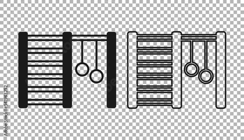 Black Wooden Swedish wall icon isolated on transparent background. Swedish stairs. Vector