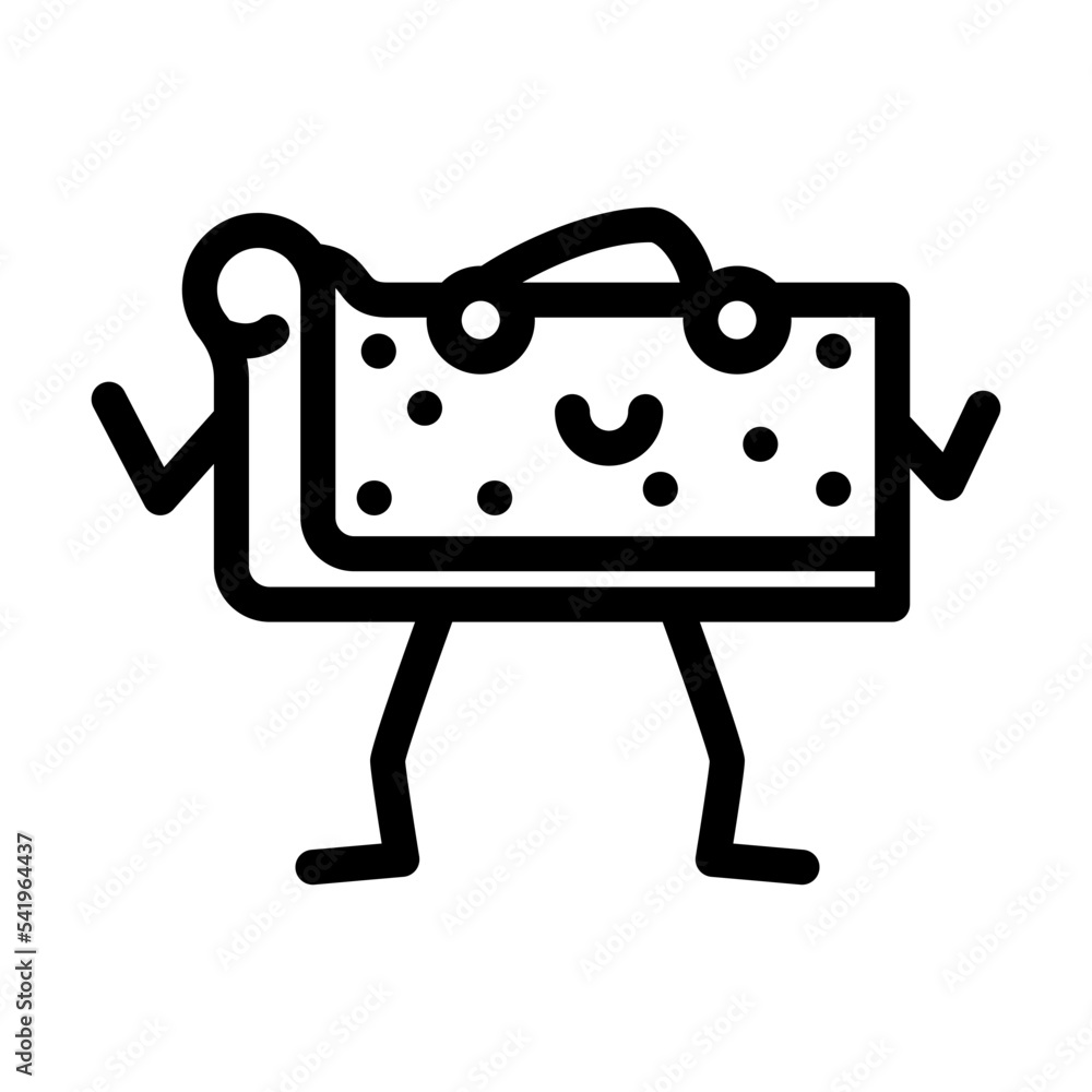 cheesecake dessert character line icon vector. cheesecake dessert character sign. isolated contour symbol black illustration