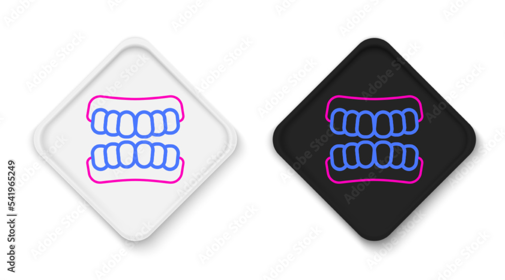 Line Dentures model icon isolated on white background. Teeth of the upper jaw. Dental concept. Colorful outline concept. Vector Line Dentures model icon isolated on white background. Teeth of the upper jaw. Dental concept. Colorful outline concept. Vector