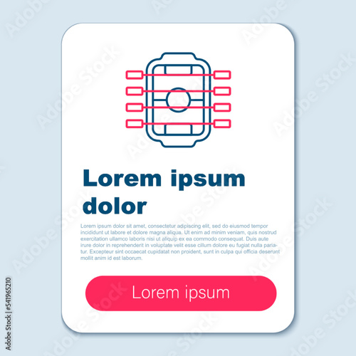 Line Table football game hobby or leisure icon isolated on grey background. Sport team football players. Colorful outline concept. Vector