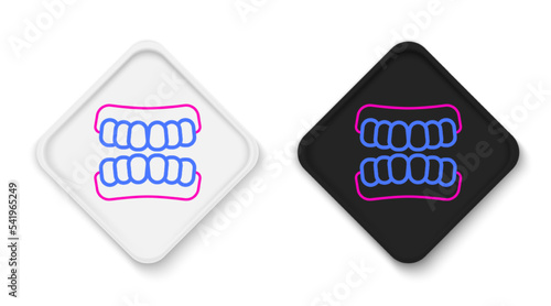 Line Dentures model icon isolated on white background. Teeth of the upper jaw. Dental concept. Colorful outline concept. Vector