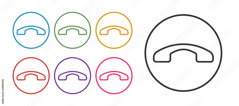 Set line Telephone handset icon isolated on white background. Phone sign. Set icons colorful. Vector Set line Telephone handset icon isolated on white background. Phone sign. Set icons colorful. Vector