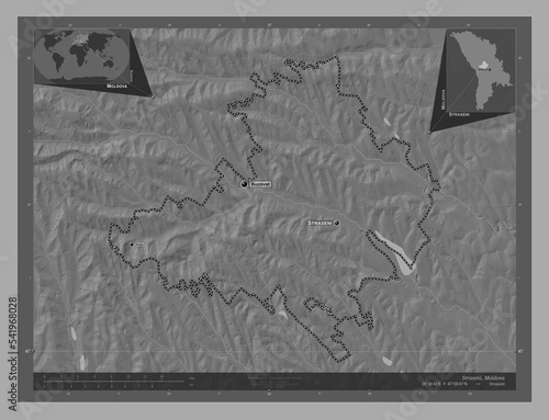 Straseni, Moldova. Bilevel. Labelled points of cities photo