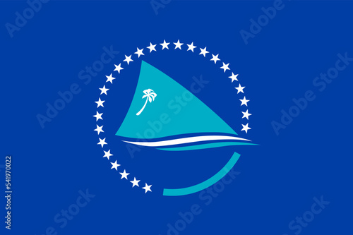 Flag of Pacific Community (PC), South Pacific Commission (SPC), blue and white