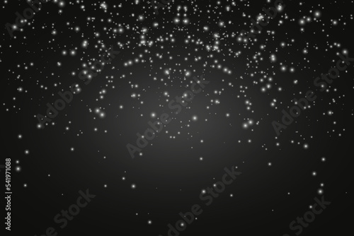Snow falling on transparent. Realistic snowfall overlay background. Stock royalty free vector illustration
