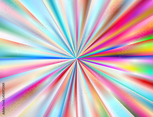 Horizontal pattern with colorful spectral incoming rays to the center