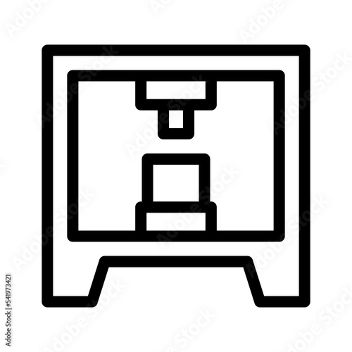 3d printer line icon illustration vector graphic