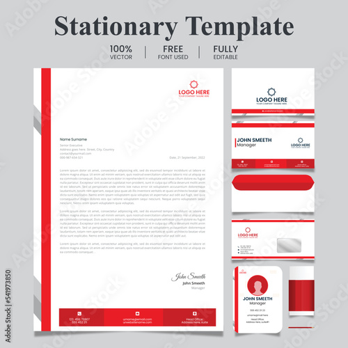 Corporate branding identity design includes Business Card, Invoices, Letterhead Designs, and Modern stationery set