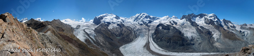 Panorama Monte Rosa Massiv mit Gletschern photo