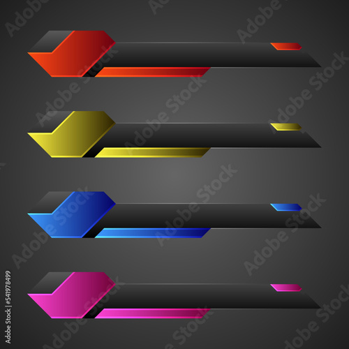 Lower third banner bars for breaking news title, colorful blank text labels.