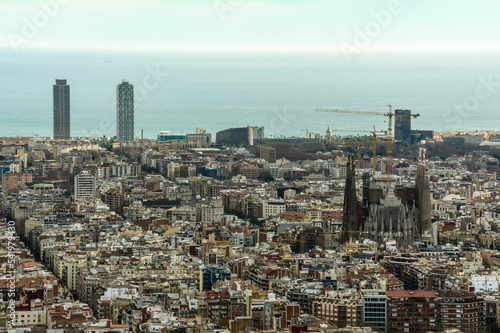 Aerial view of Barcelona Spain from the anti-aircraft photo