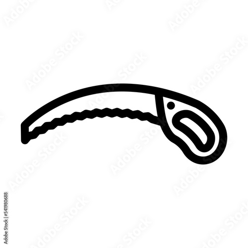 pruning saw line icon vector. pruning saw sign. isolated contour symbol black illustration