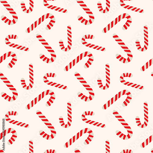 Candy Canes Seamless Pattern. Vector illustration.