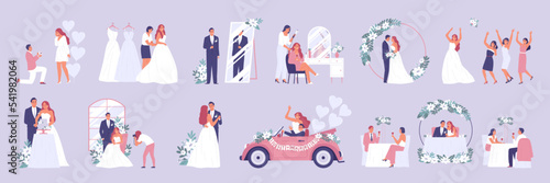 Wedding Ceremony Color Icons