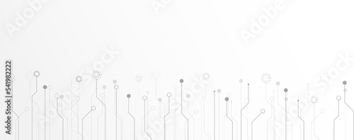 Abstract of white circuit electronic or electrical line connection engineering technology concept, vector background
